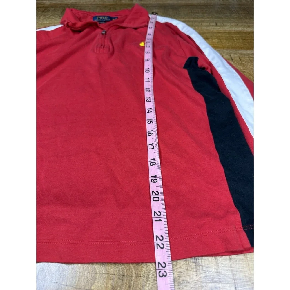 Polo Ralph Lauren Pima Soft Touch Quarter Zip Pullover Red Mens‎ Medium Pony